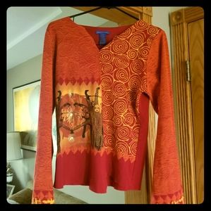 Asymmetrical long-sleeved cotton shirt